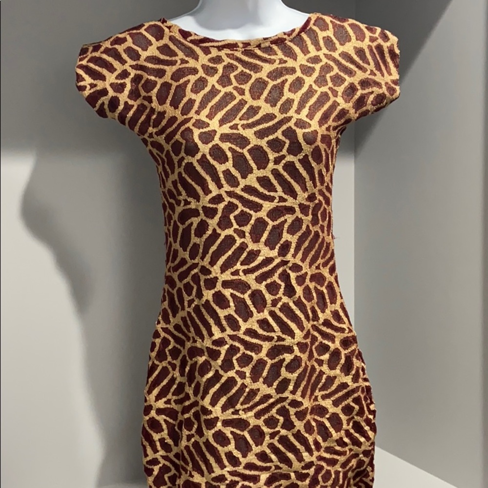 Giraffe Print Body-Con Dress